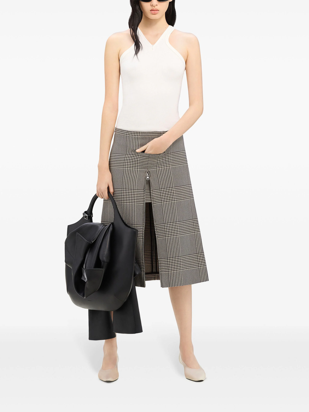 Zipped Prince Of Wales Skirt