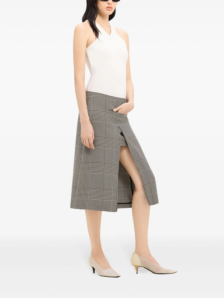 Zipped Prince Of Wales Skirt