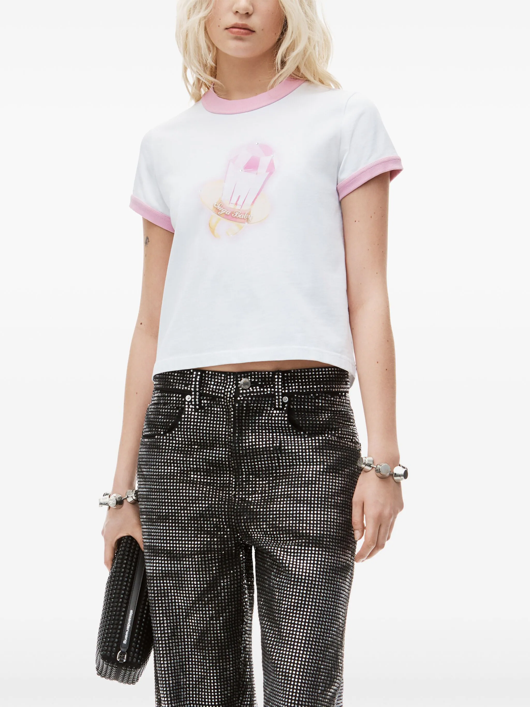 Sugar Baby Ringer Tee In Cotton Jersey