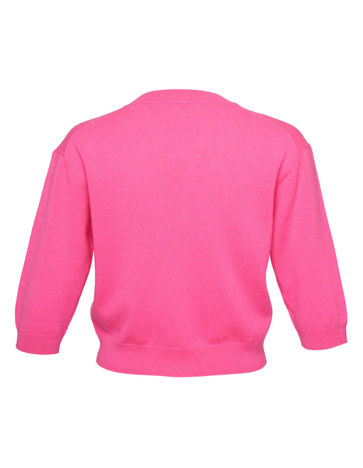 Recycled Cashmere V-Neck Cropped Sweater