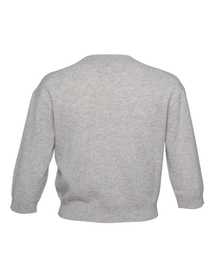 Recycled Cashmere V-Neck Cropped Sweater