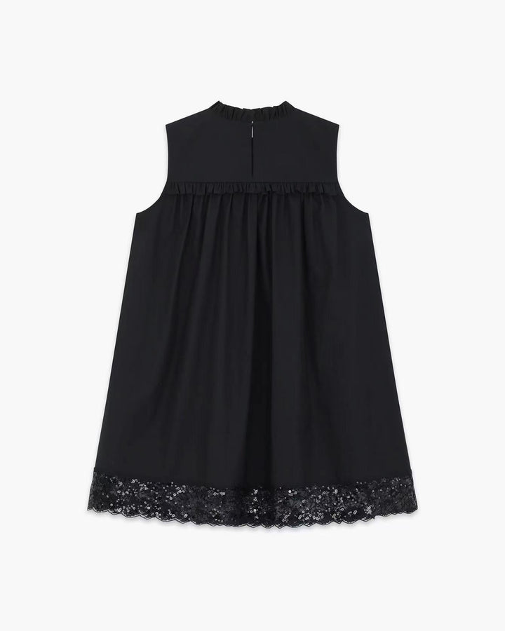 Black Womens Lace Border Dress