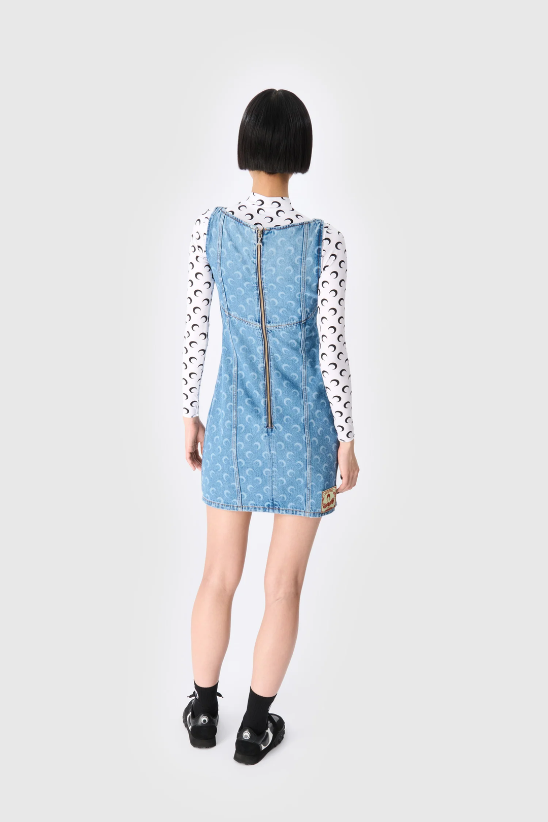 Moon Laser Denim Mini Dress