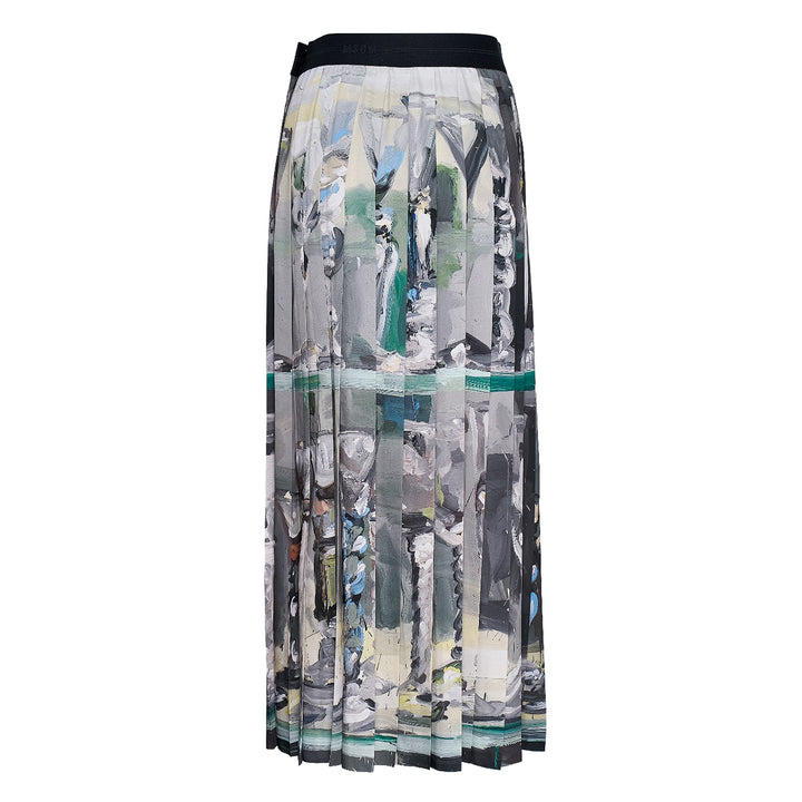 Printed Pleated Skirt