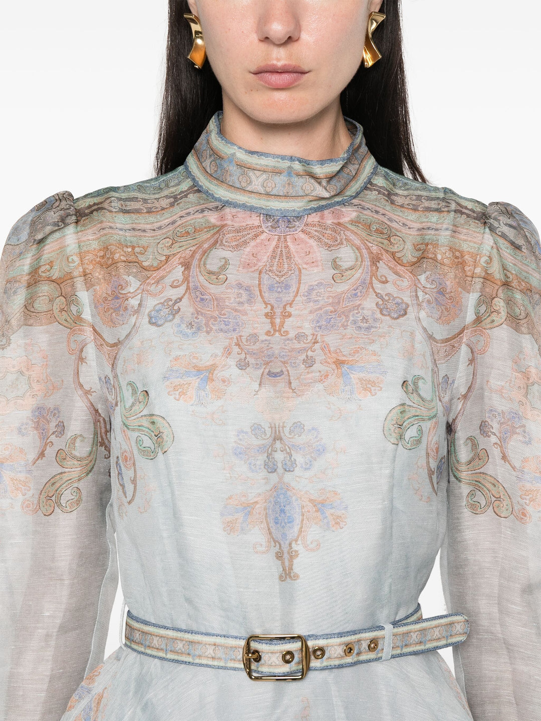 eden belted mini dress Eden Belted Long Sleeve Linen & Silk Minidress (Women)