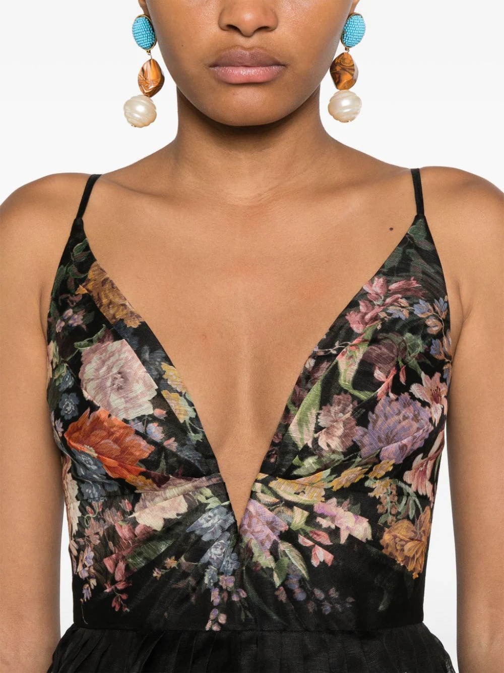 pavilion v neck mini dress Zimmermann Pavilion V Neck Mini Dress in Black