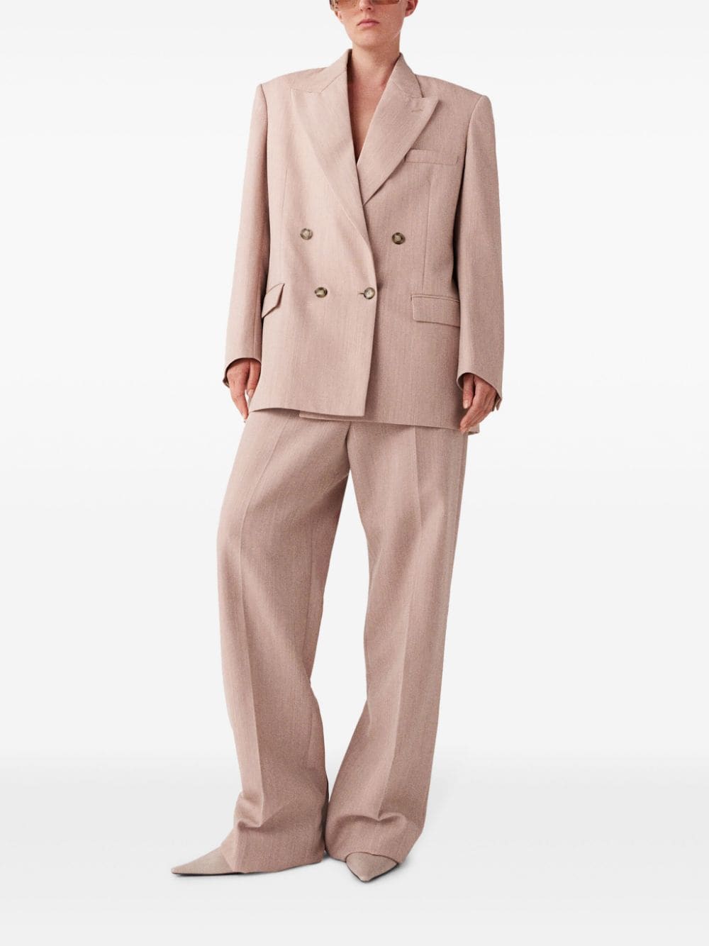 Blazer oversized hai hàng khuy