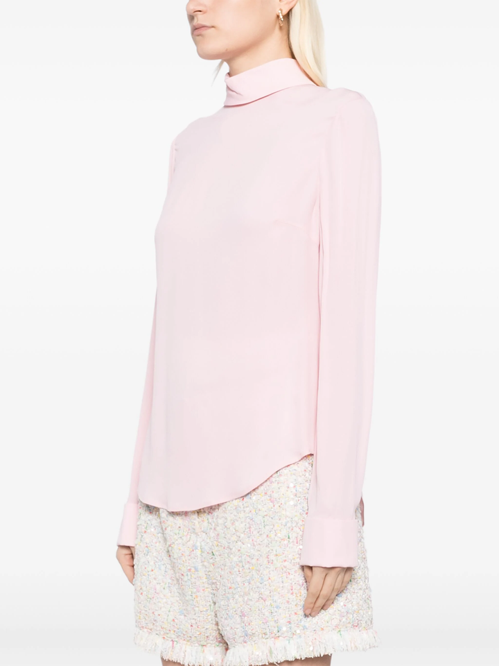 High Neck Crepe Blouse