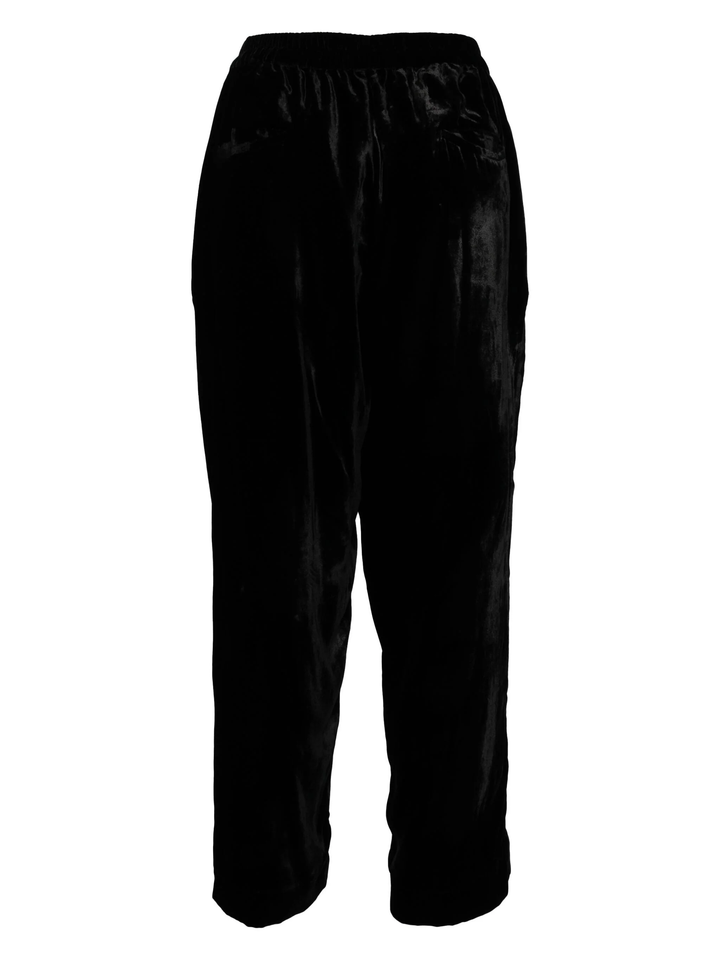 Straight Fit Velvet Ankle Pants