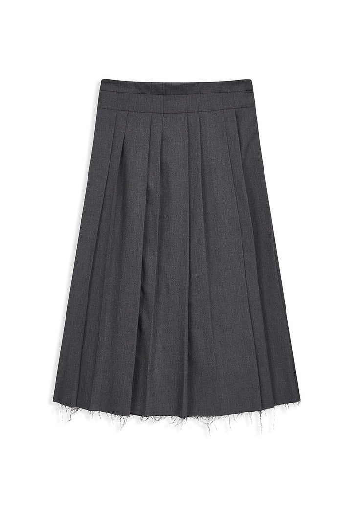 Pleated Wrap Maxi Skirt