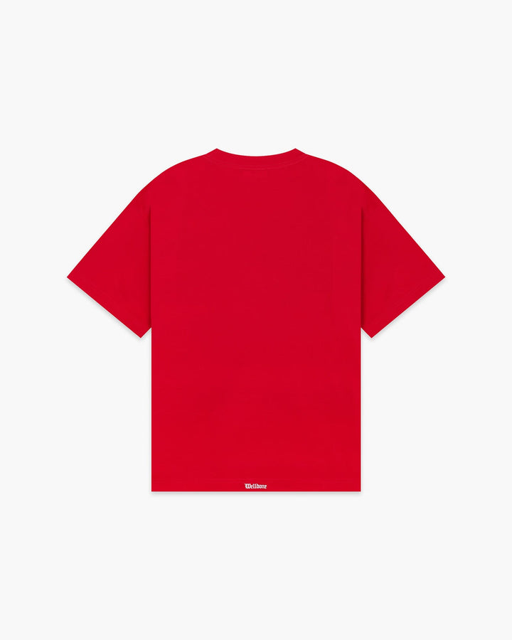 Red Gothic Logo Print T-Shirt