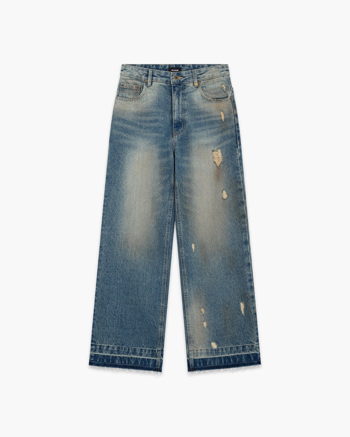 Blue Womens Straight Denim Pants