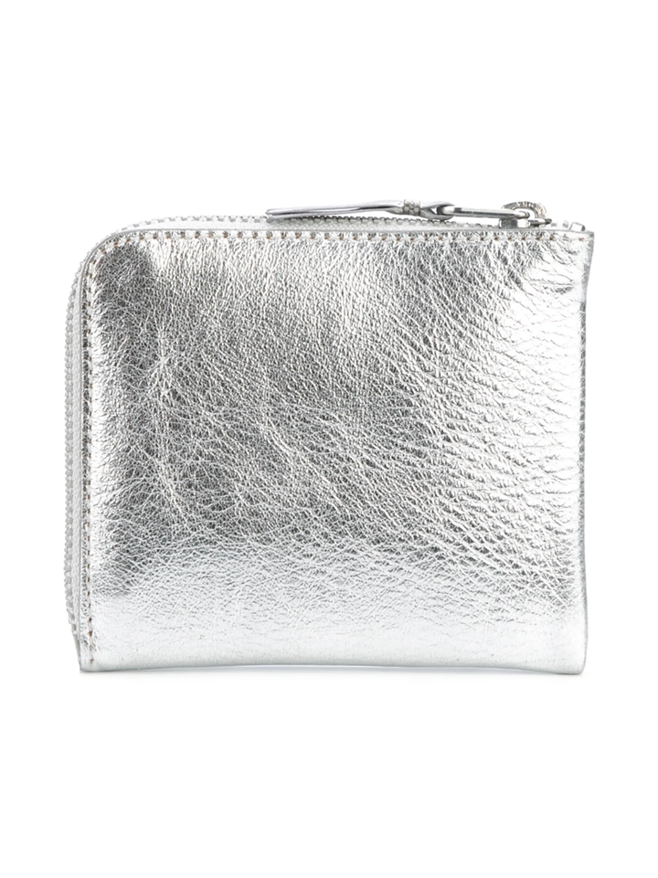 Gold And Silver L-Shape Zip Wallet