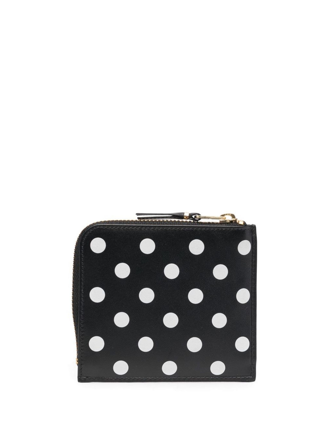 Dots Printed L-Shape Zip Wallet