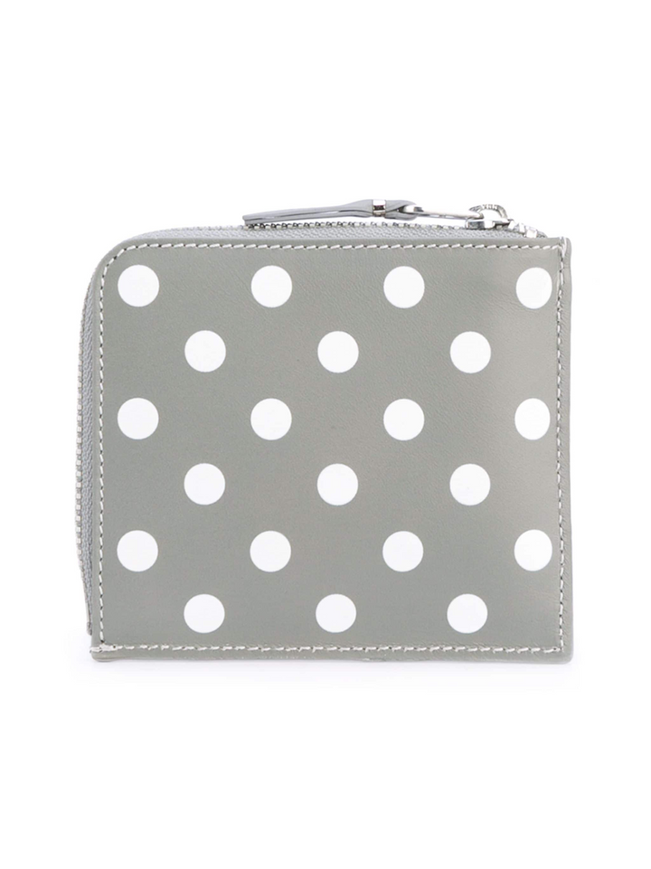 Dots Printed L-Shape Zip Wallet