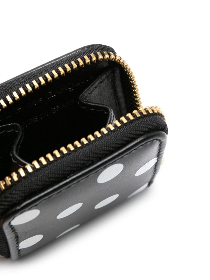 Dots Printed Leather Line Coin Pouch