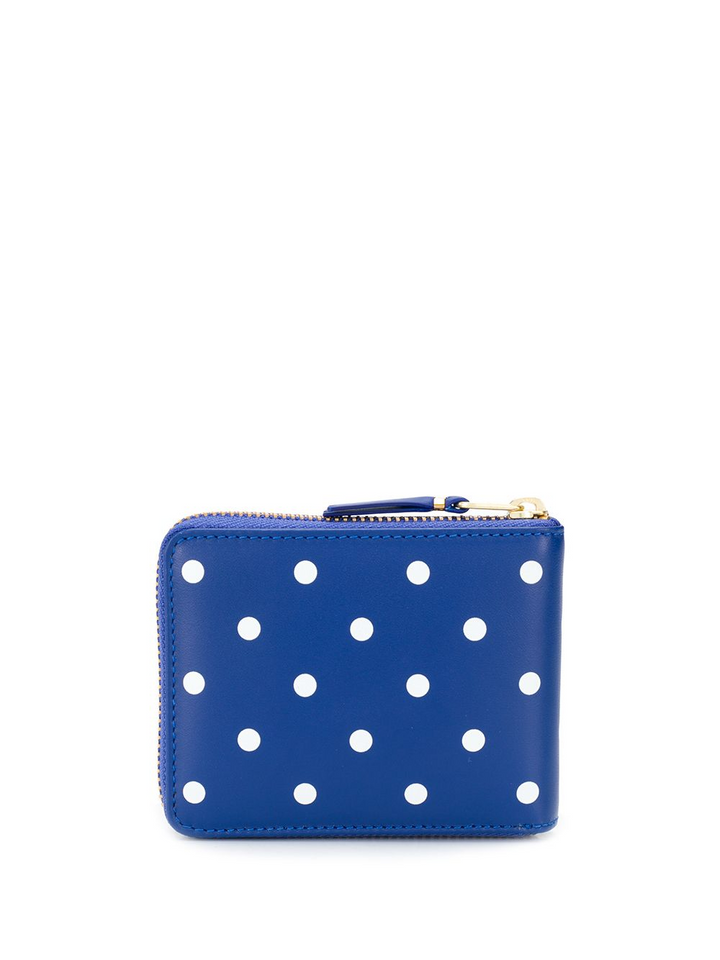 Dots Printed Leather Line U Zip Wallet