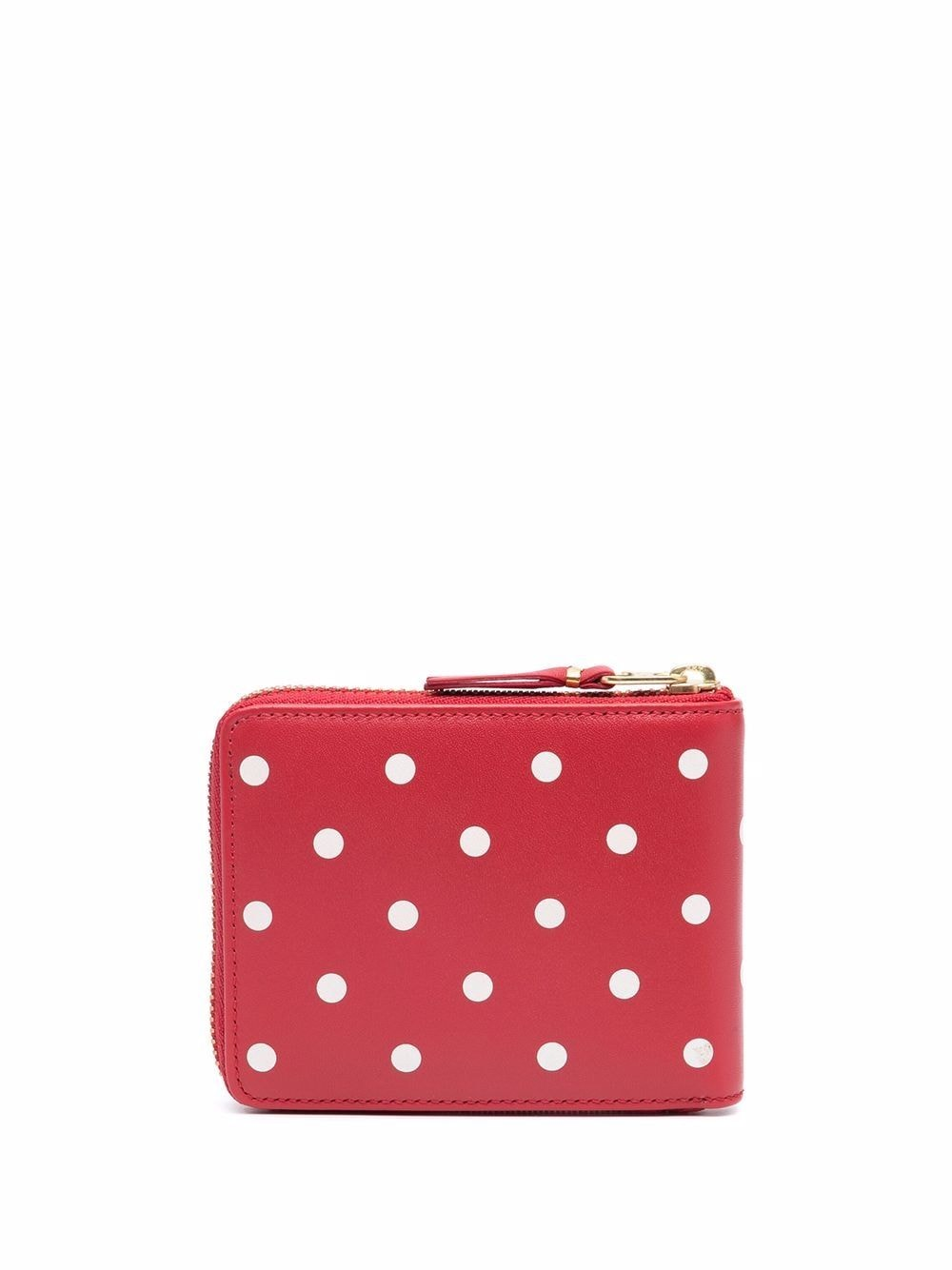 Dots Printed Leather Line U Zip Wallet