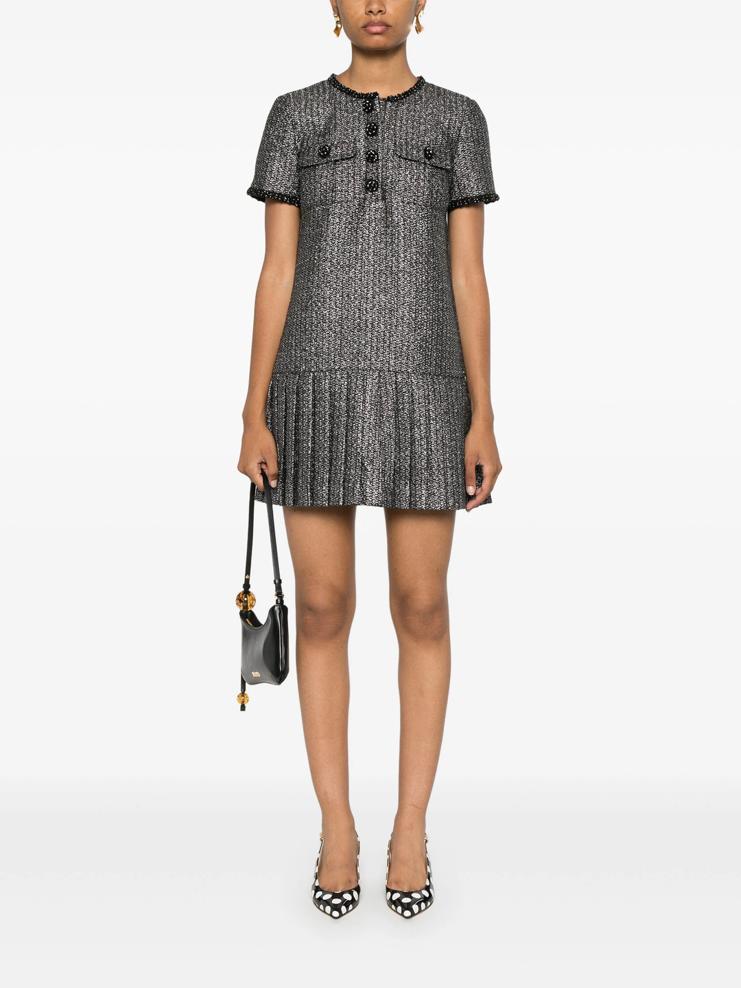 Metallic Boucle Mini Dress