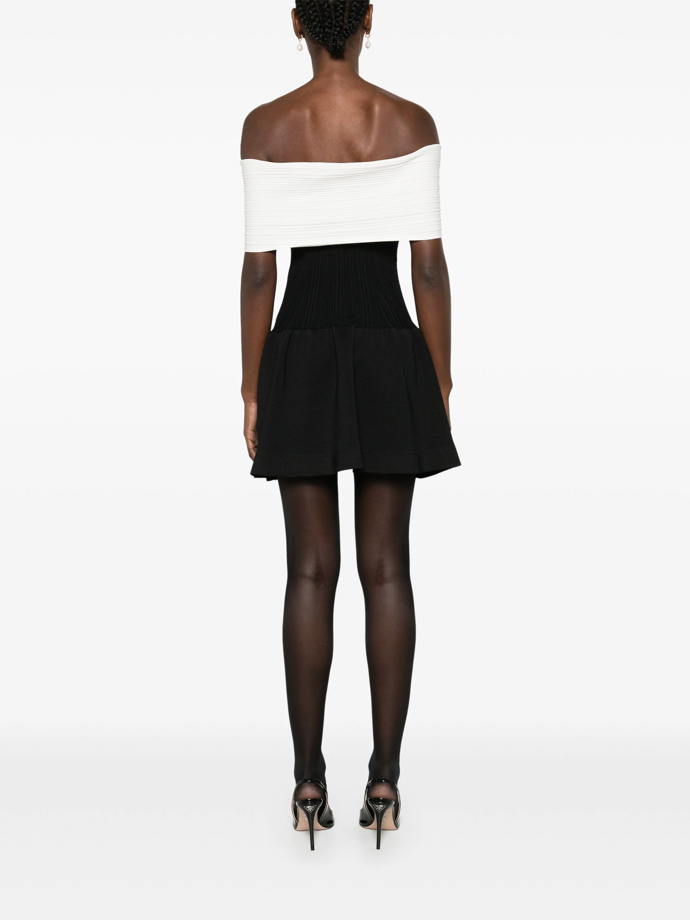 black knit bow mini dress Knit Bow Mini Dress