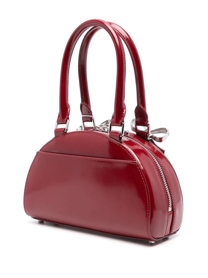 Burgundy Leather Curved Mini Bag