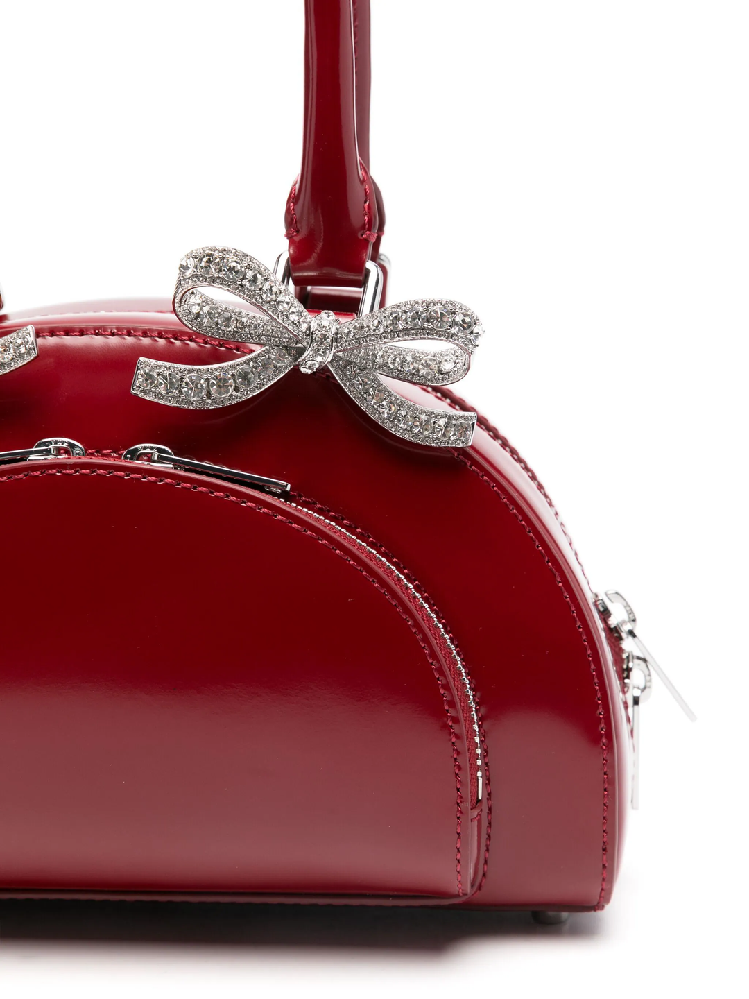 Burgundy Leather Curved Mini Bag