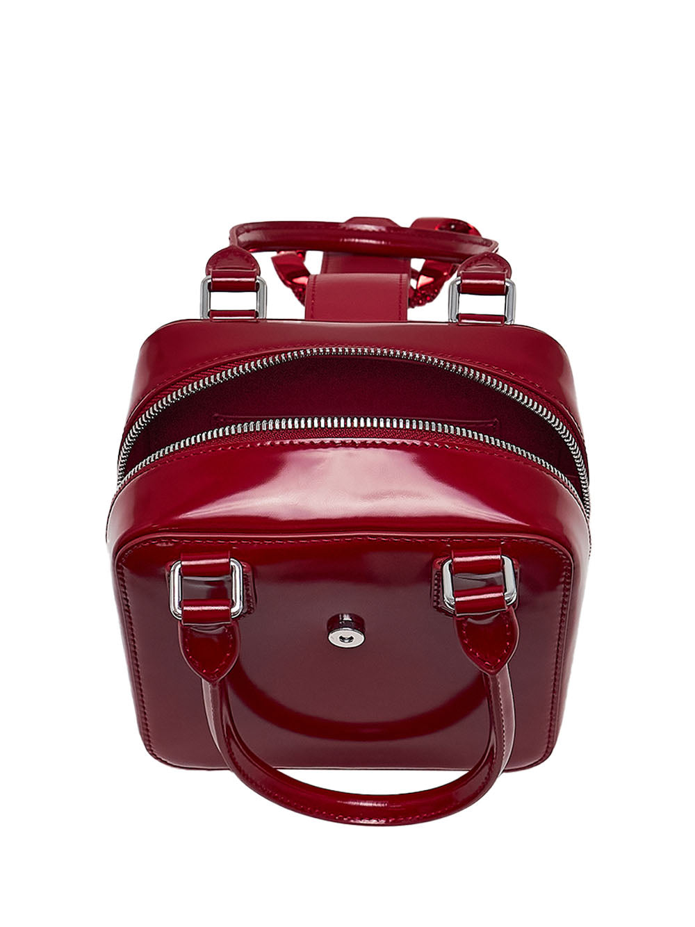 Burgundy Leather Square Mini Bag