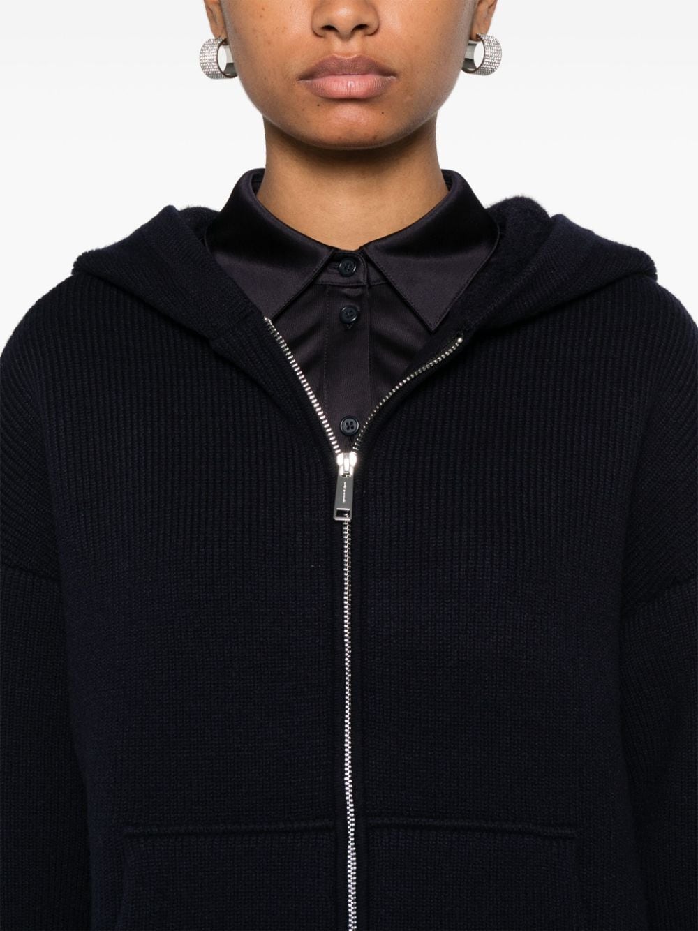 Navy Knit Hoodie