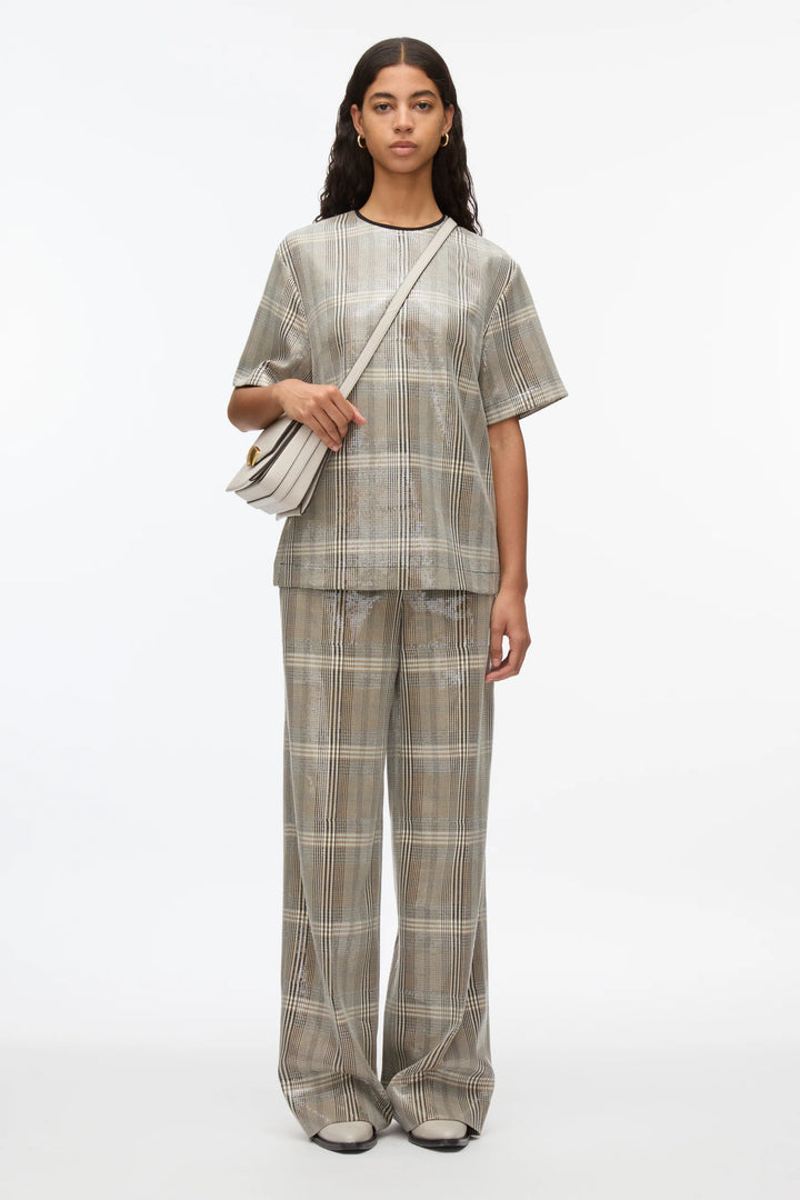 Sequin Plaid Boxy Tee