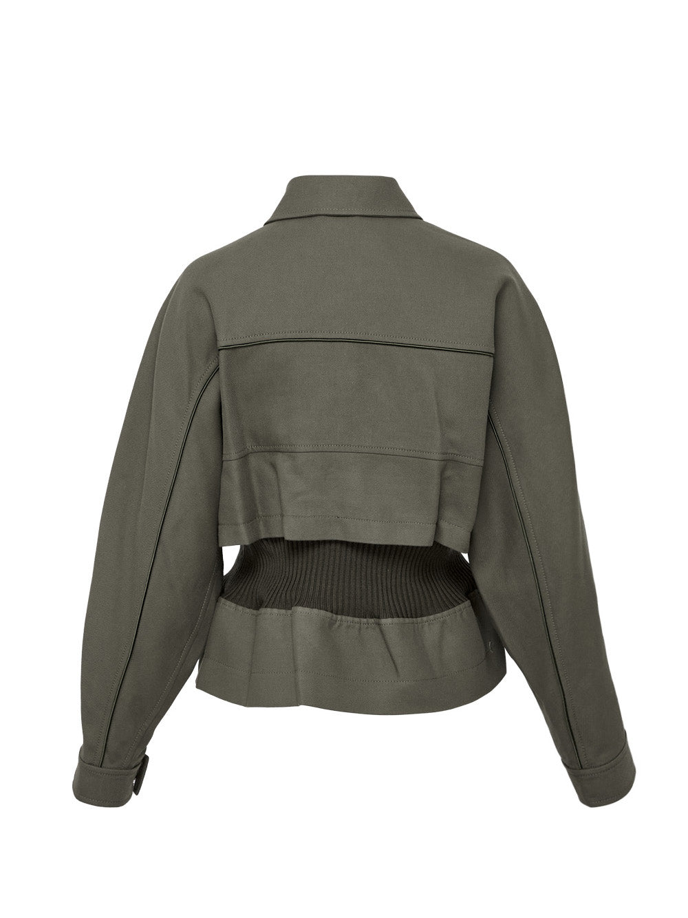 Utility Ribbed Jacket With Satin