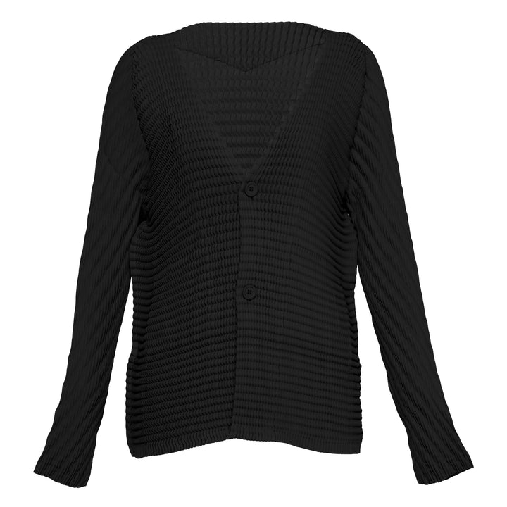 Wool Like Pleats Pleated Cardigan