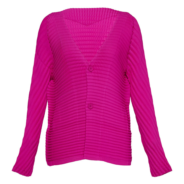 Wool Like Pleats Pleated Cardigan