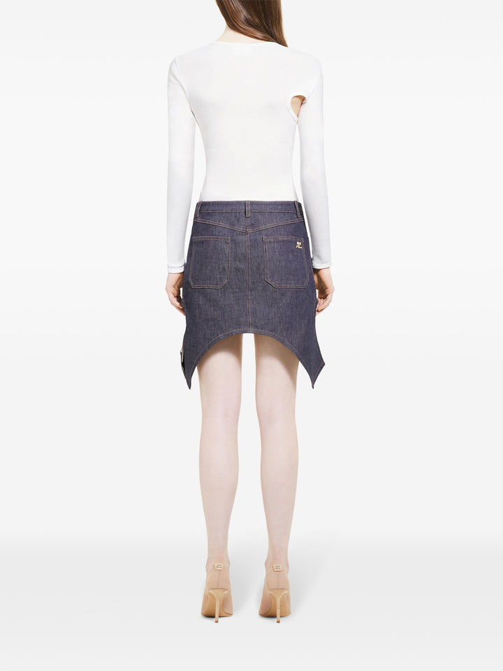 Reversed Denim Mini Skirt