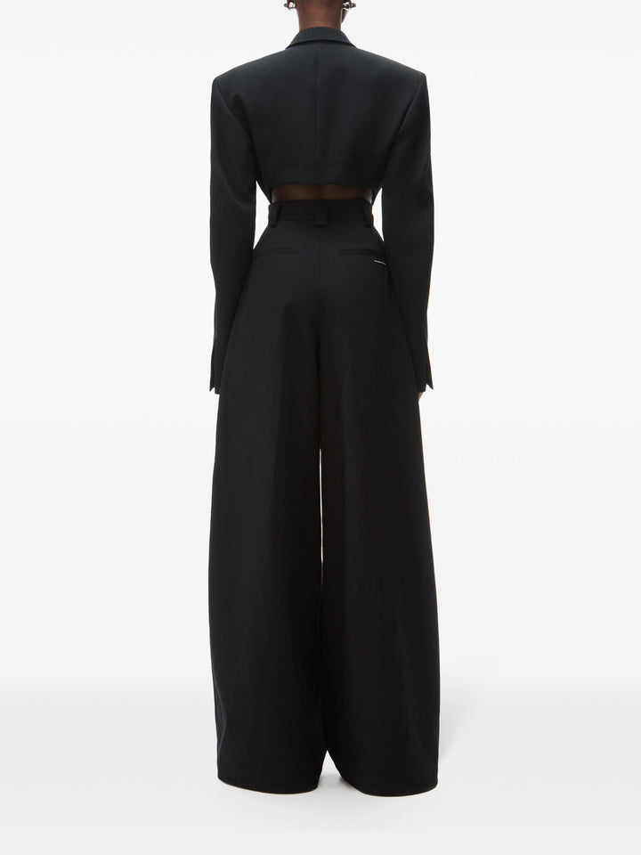 Cropped Tuxedo-Style Blazer With Pointed Hem