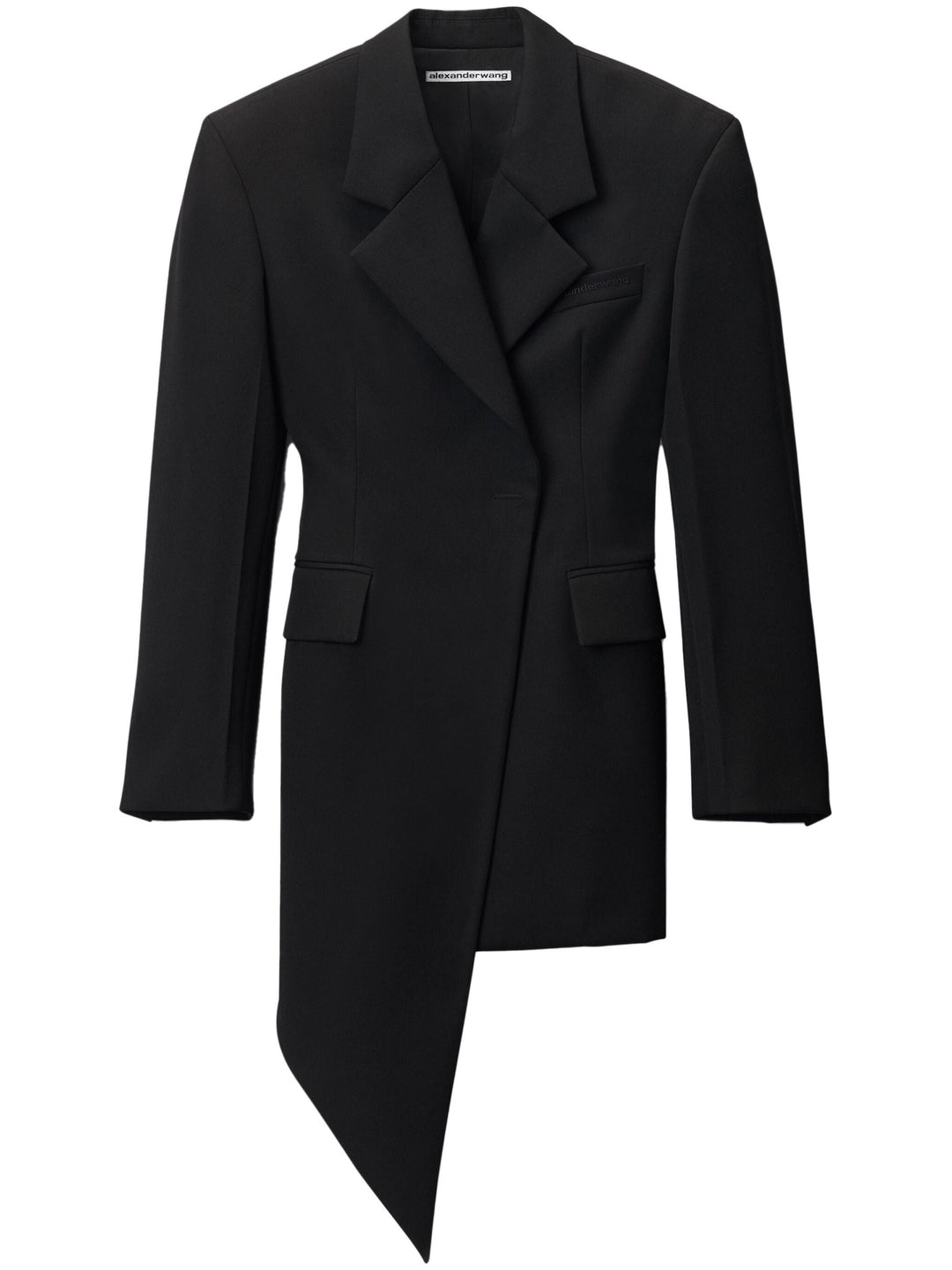 Asymmetric Blazer Minidress In Wool Twill