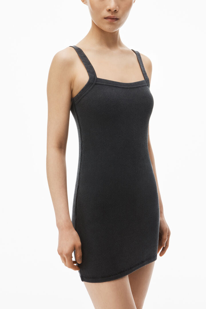 Minidress In Waffle-Knit Cotton Stretch