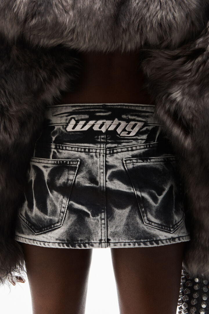 Blade Logo-Embroidered Miniskirt In Cotton Denim