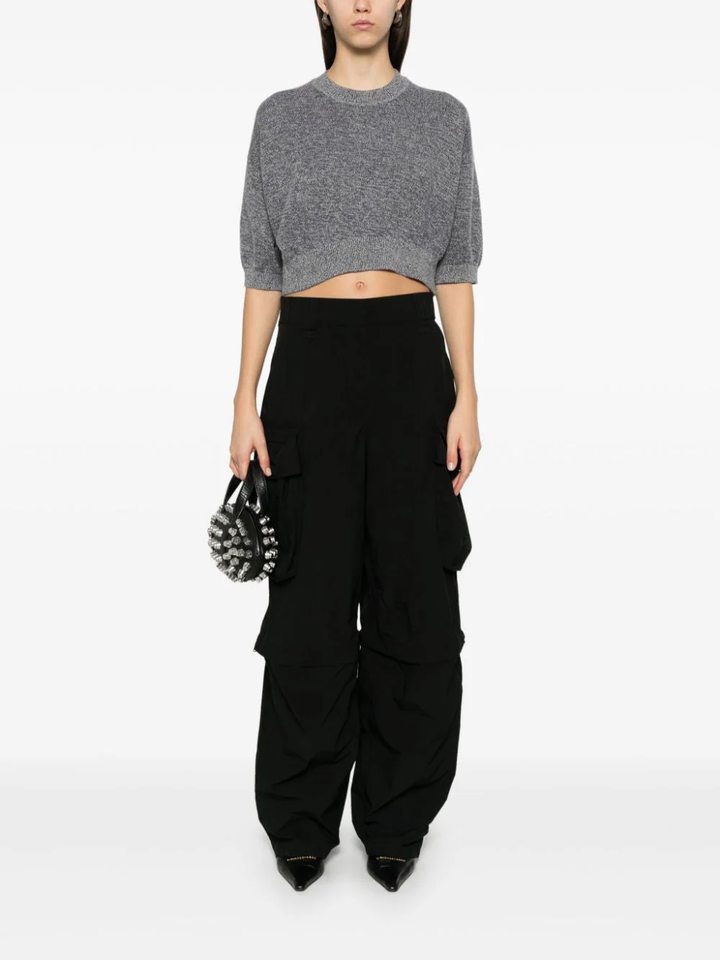 Logo-Embossed High-Frequency Cropped Tee