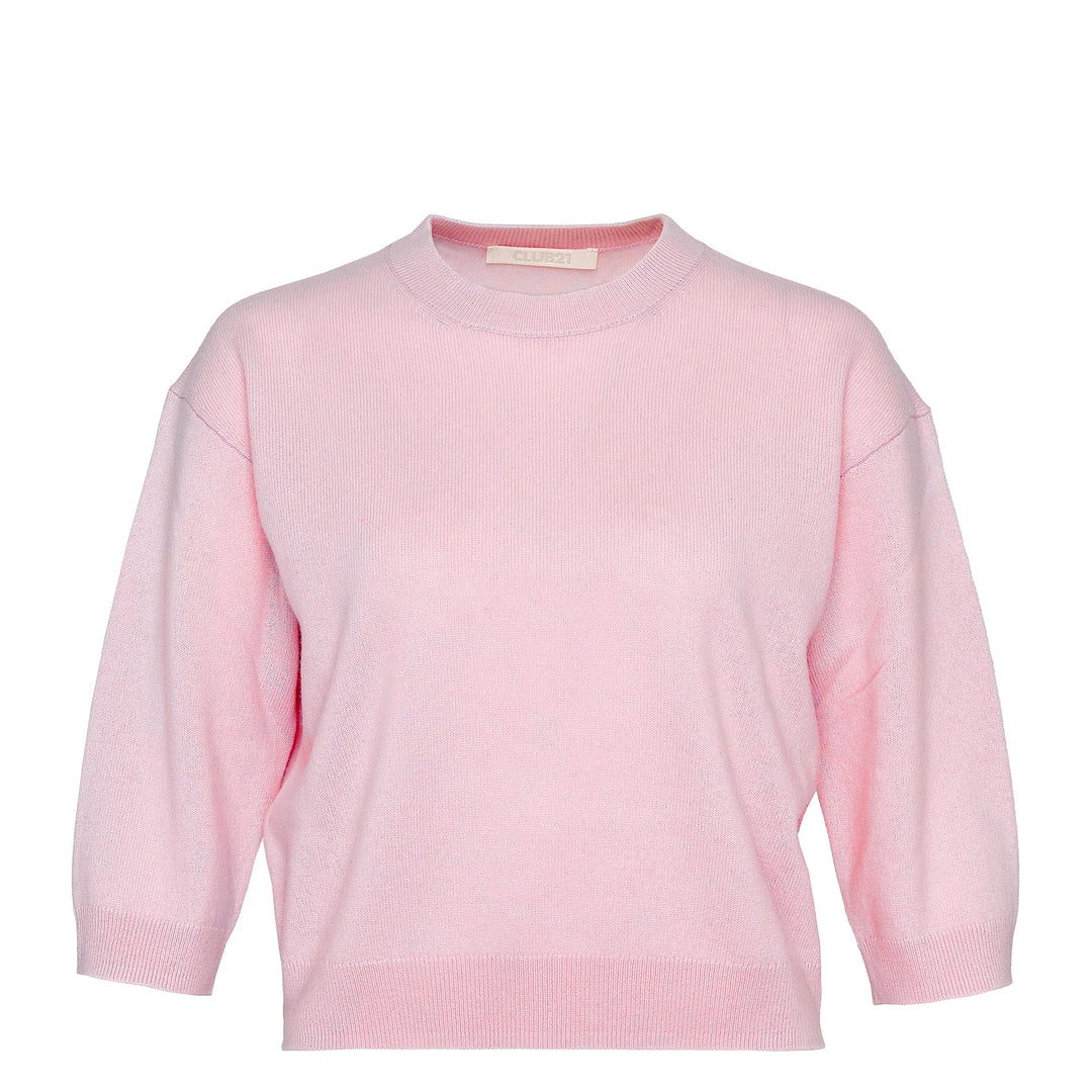 Recylced Cashmere Crew Cropped Sweater