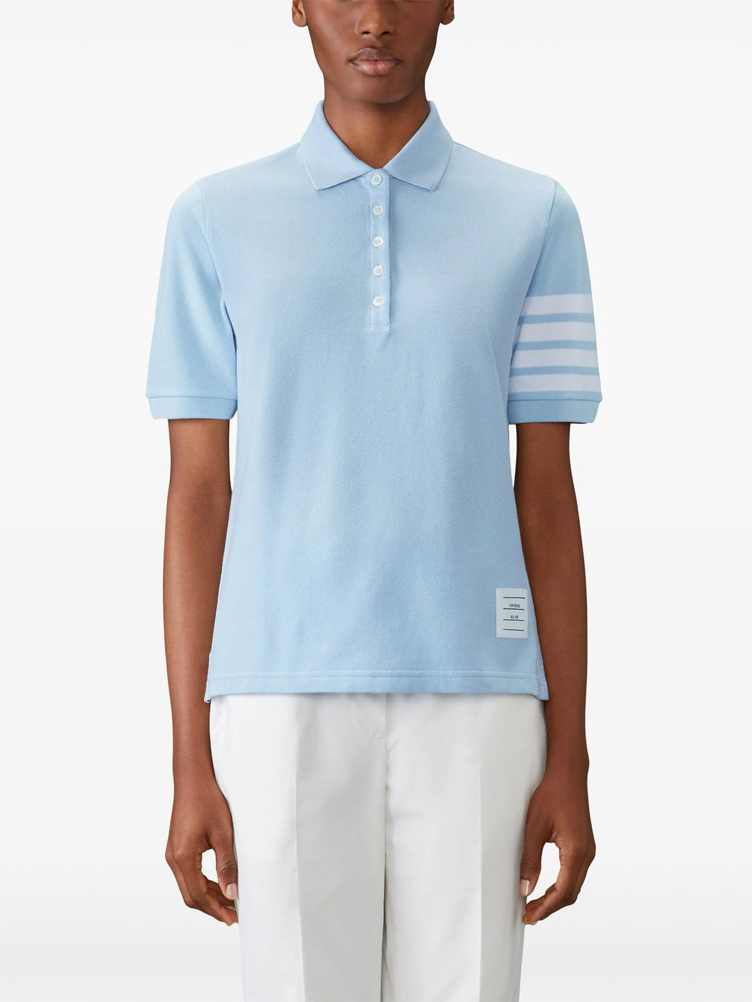 Short Sleeve Polo With Engineered Bar Women