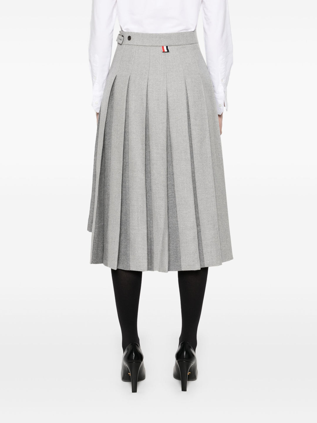 Wool Flannel Pleated Skirt