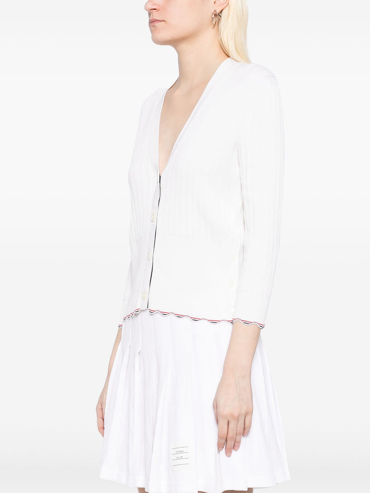 Áo khoác cardigan cổ V bằng cotton lụa cho nữ