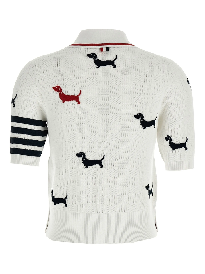 Hector Intarsia Pointelle Jacquard Polo Women