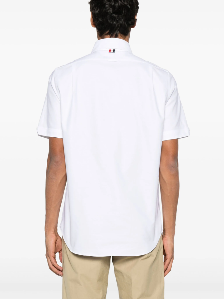 Straight Fit Button Down Shirt With Patchwork Detail Men