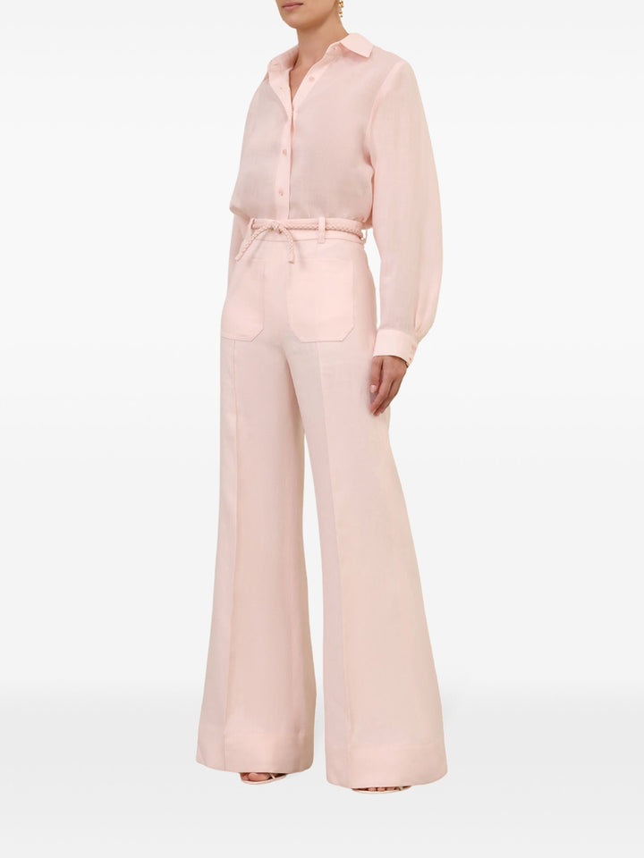 Crush Linen Flare Pants