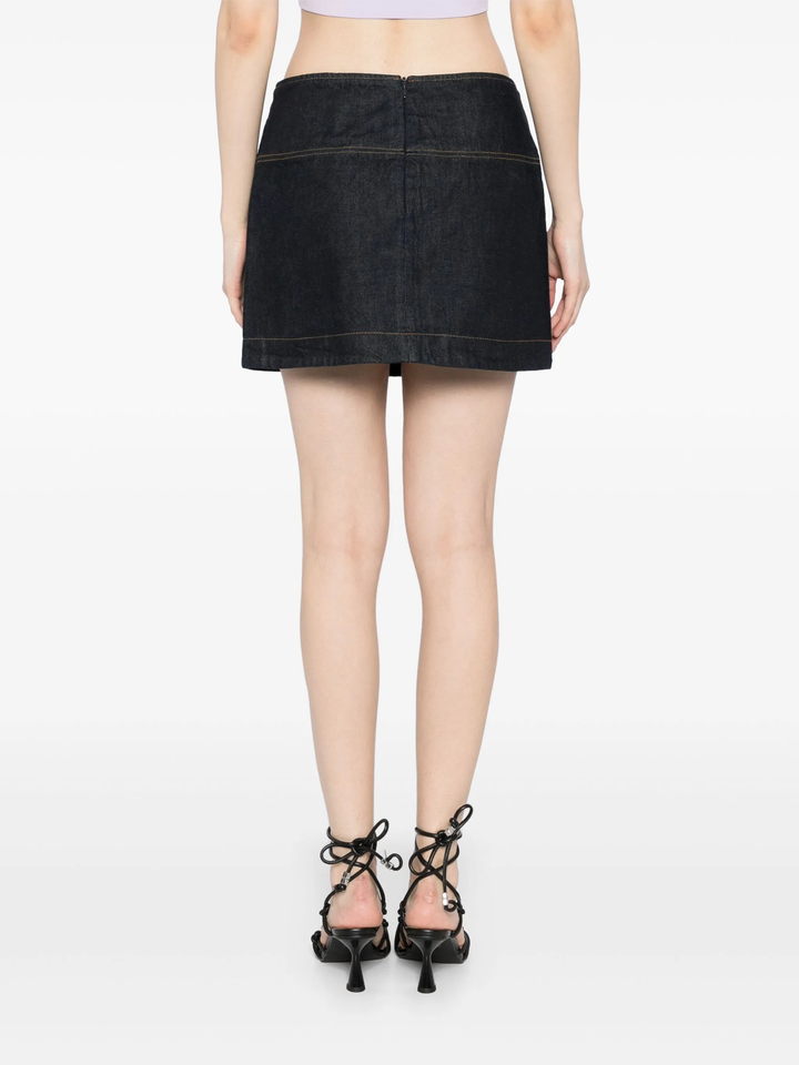 Crush Denim Mini Skirt