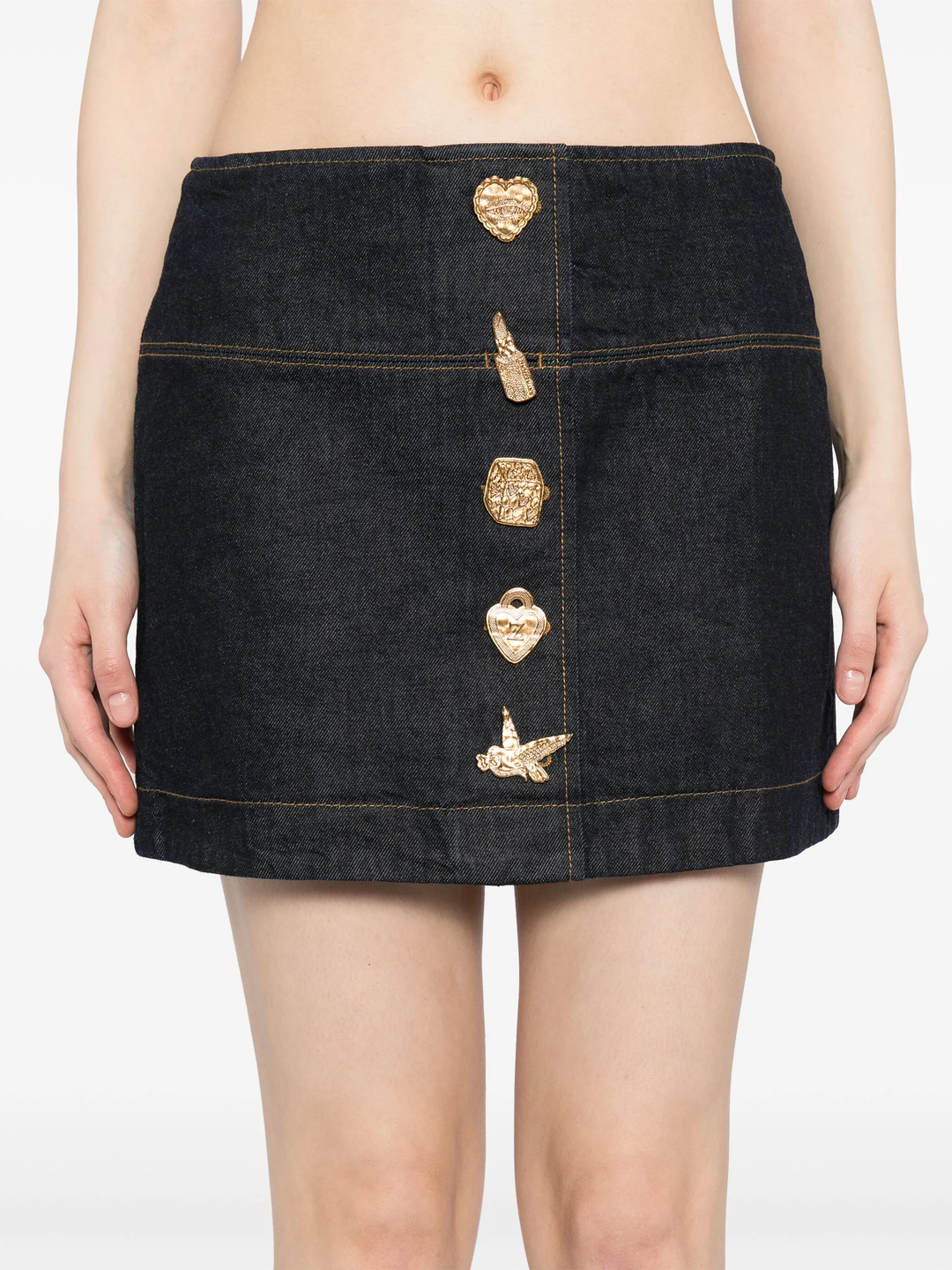 Crush Denim Mini Skirt