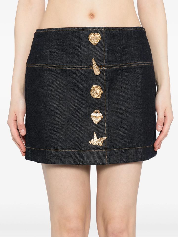 Crush Denim Mini Skirt