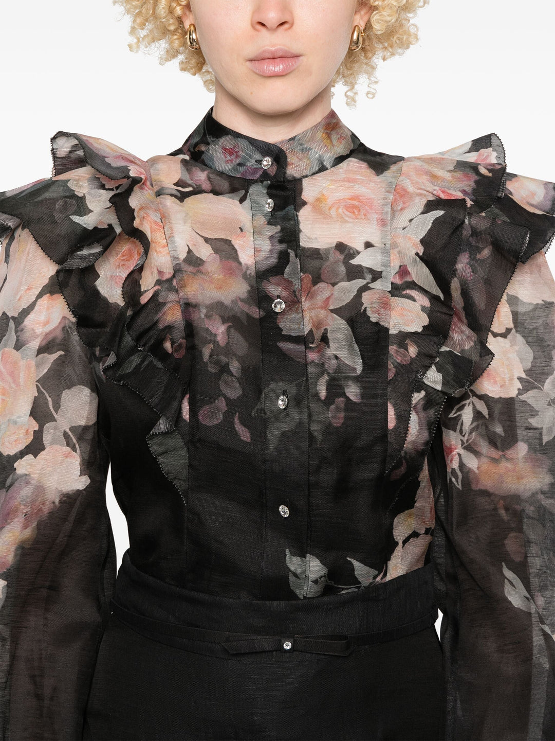 Crush Frill Sleeve Blouse