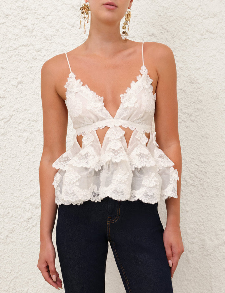 Crush Lace Motif Tiered Top